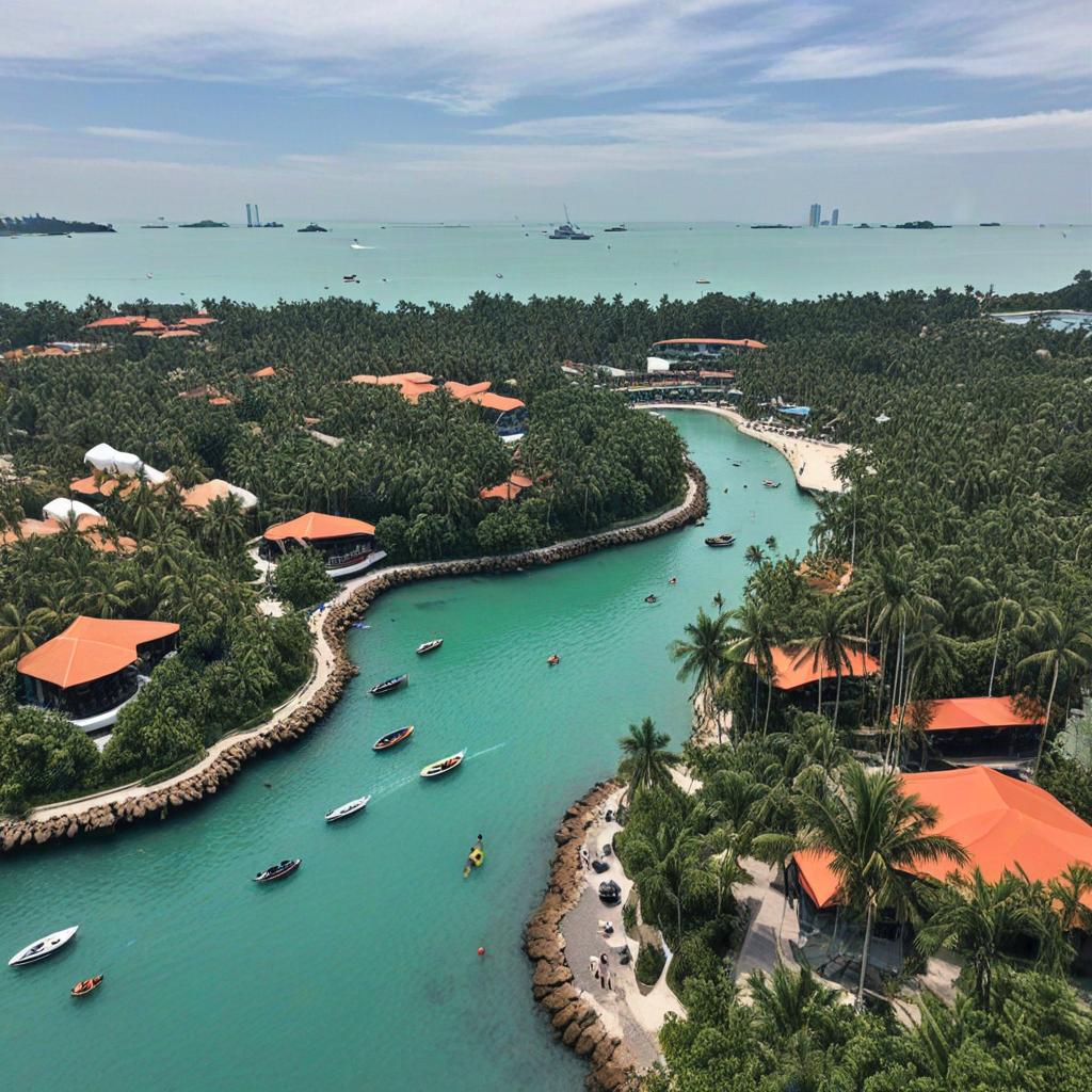 Sentosa Island is a tropical paradise just off the coast of Singapore, offering couples a wide range of activities to enjoy together.