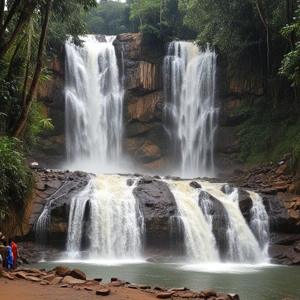 Kanthanpara Waterfalls  Kanthanpara Waterfalls is renowned for its natural beauty and tranquil ambiance. The waterfall cascades down from a height of 30 meters, creating a mesmerizing sight that leaves visitors in awe. The crystal-clear water gushes down the rocks, creating a natural pool at the base where visitors can take a refreshing dip.